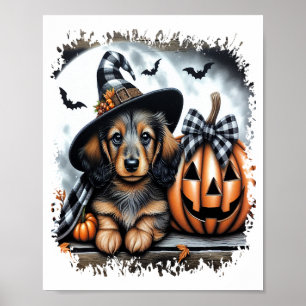Póster Perro Dachshund Halloween