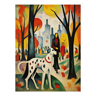 Póster Perro dálmata caminando en el parque 02 - Madelein