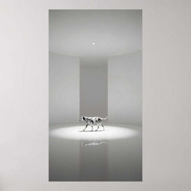 Póster Perro dálmata en un estudio blanco limpio (Frente)