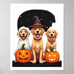 Póster Perro de aguas Retriever Fantasma Halloween Truco 