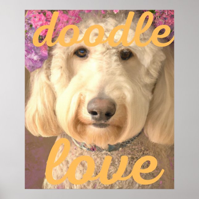 Póster Perro de amor Doodle (Frente)