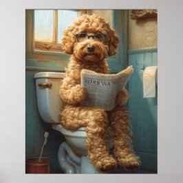Póster Perro de cangrejo con el Poster Matte del baño