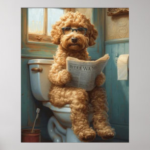 Póster Perro de cangrejo con el Poster Matte del baño
