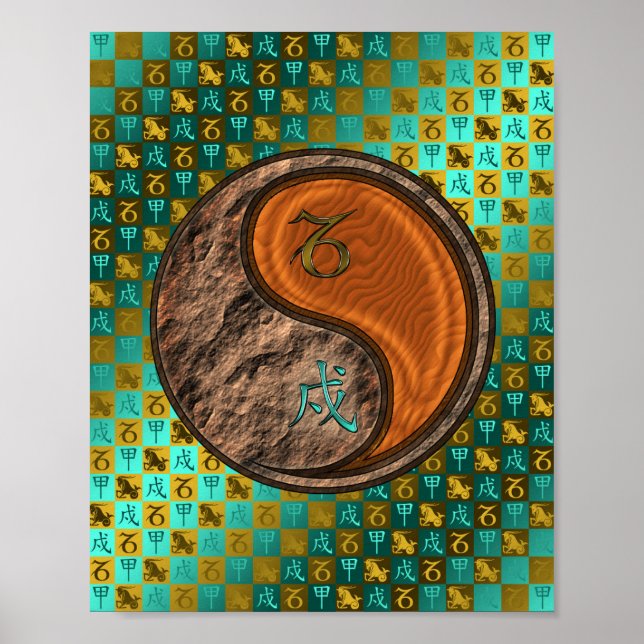 Póster Perro de Capricornio y Madera (Frente)