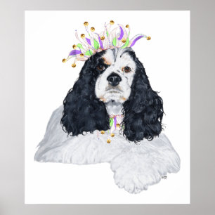 Póster Perro de caza americano Cocker Party Animal