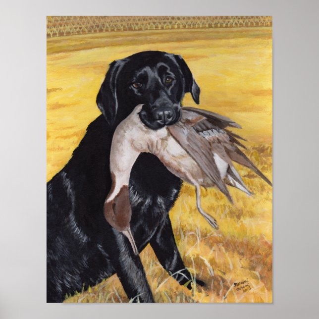Póster Perro de caza del labrador negro (Frente)