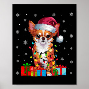 Póster Perro de Chihuahua enciende feo Navidad