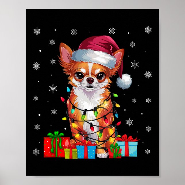 Póster Perro de Chihuahua enciende feo Navidad (Frente)