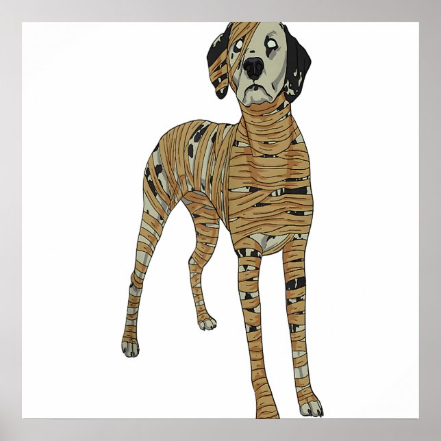 Póster Perro de Dalmacia Mummy Halloween Disfraces Perros (Frente)