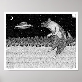 Póster Perro de disco volador