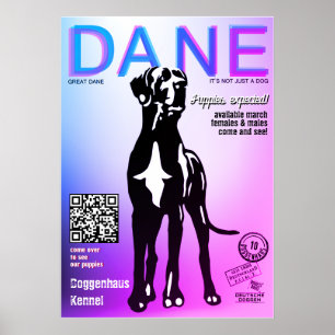 Póster perro de diseño para cartel de venta