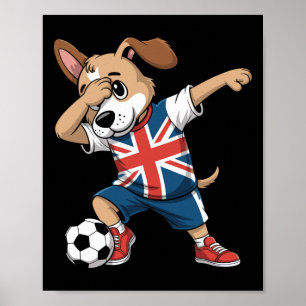 Póster Perro de fútbol del Reino Unido haciendo dab con l