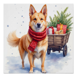 Póster Perro de Ganado Australiano de Cola Corta a la Acu
