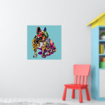 Póster Perro de graffiti<br><div class="desc">Este Bulldog francés al estilo de la calle es ideal para aquellos que buscan huellas de graffiti brillantes para el hogar. Se puede usar en la sala de juegos o en la sala para niños.</div>