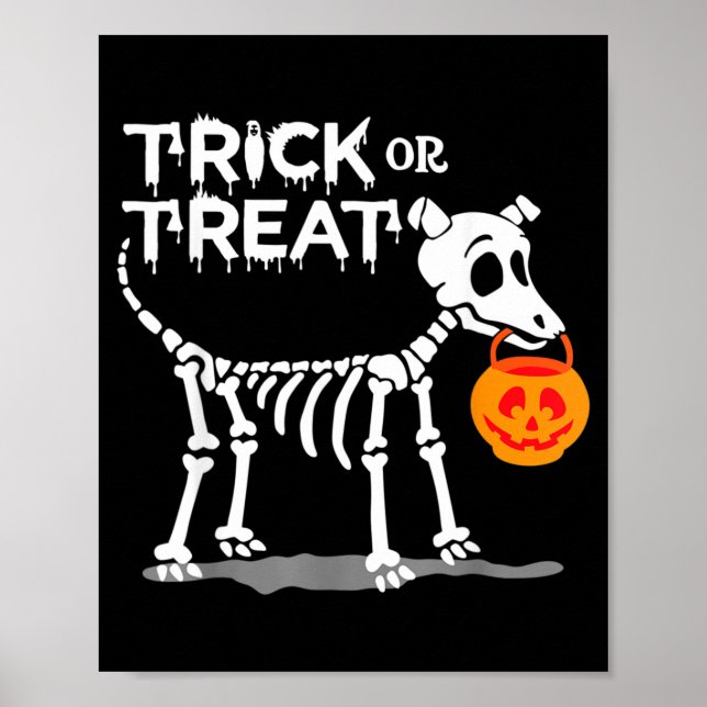 Póster Perro de Halloween Trick Or Treat (Frente)