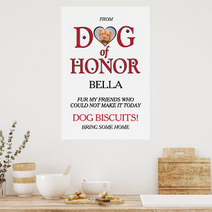 Póster Perro de Honor Bar de Galletas de Boda Con Foto de