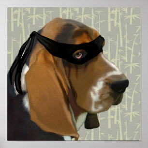 Póster Perro de la coraza basset de Ninja
