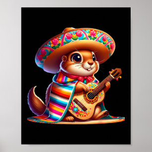 Póster Perro de la pradera del Cinco De Mayo con sombrero