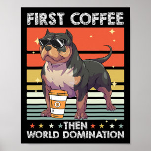 Póster Perro de la raza del café - Mascota Americano Bull