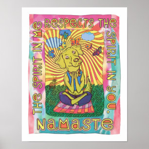 Póster Perro de la yoga de Namaste