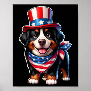 Póster Perro de montaña bernés 4 de julio hombres mujeres