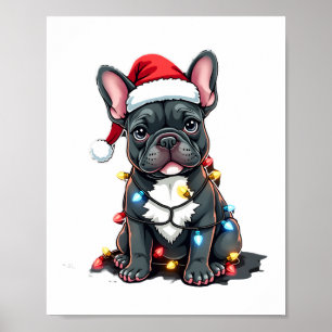 Póster Perro de Navidad Bulldog Francés Xmas Frenchie 3