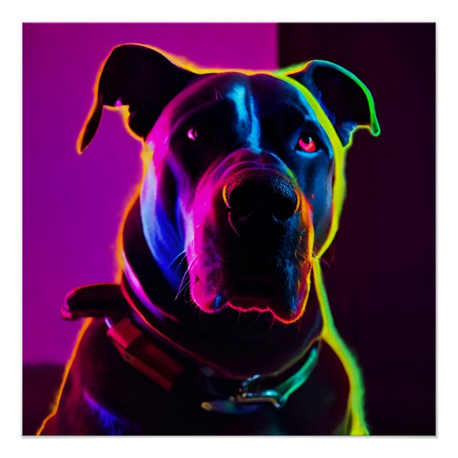 Póster perro de neón (Anverso)