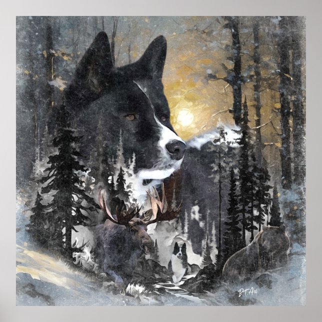 Póster Perro de oso de Karelian (Frente)