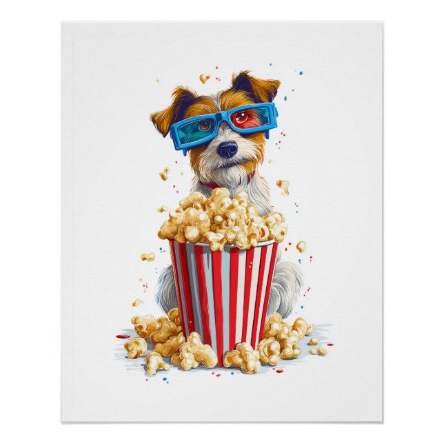 Póster Perro de palomitas � Perro de noche de cine (Anverso)