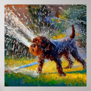Póster Perro de puntero con cable alemán