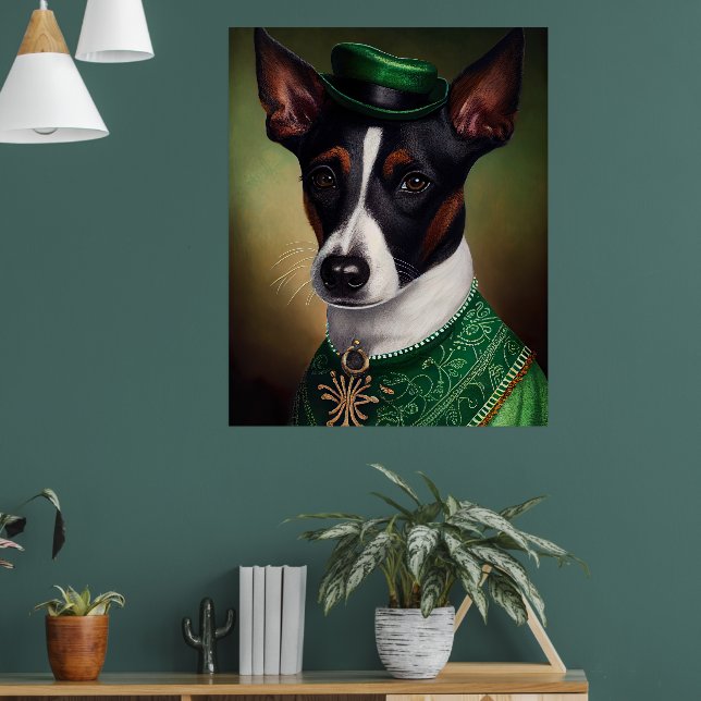 Póster Perro de Rat Terrier con vestido de San Patricio (Salón 1)