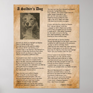 Póster Perro de soldado que inspira poema de guerra