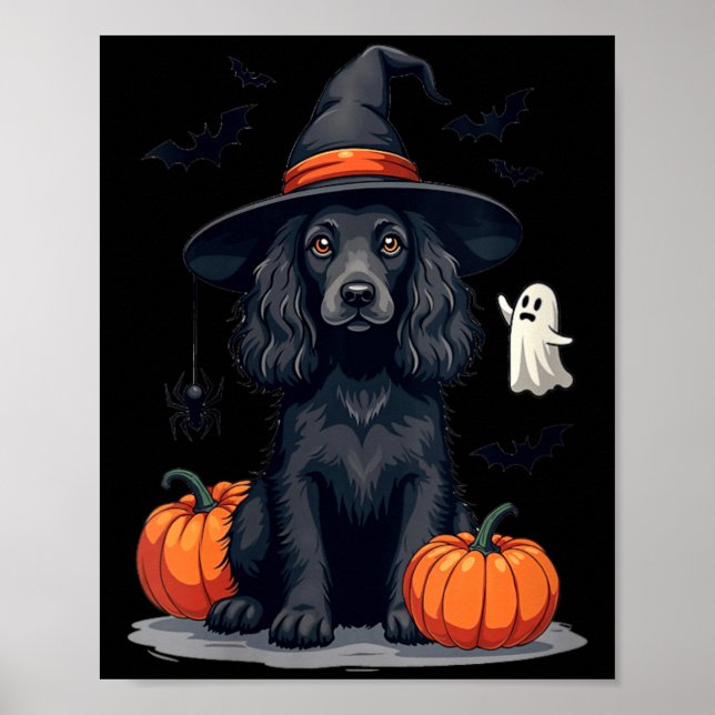 Póster Perro de Spaniel Er Temático de Halloween de Mujer (Frente)
