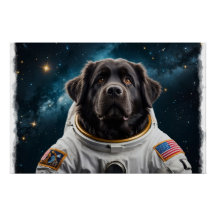 Perro de Terranova en el espacio