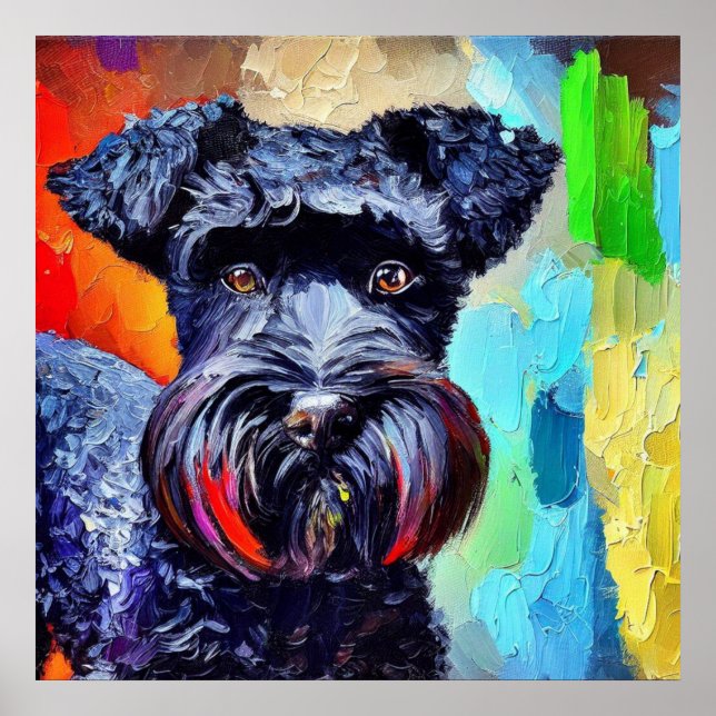 Póster Perro de terror ruso negro (Frente)