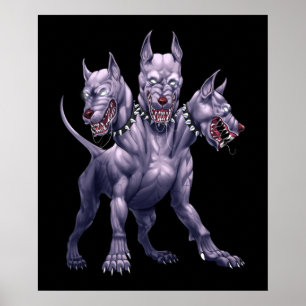 Póster Perro de tres cabezas Cerberus