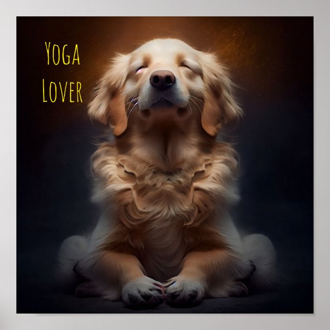 Póster Perro de Yoga Cute - AI (Frente)