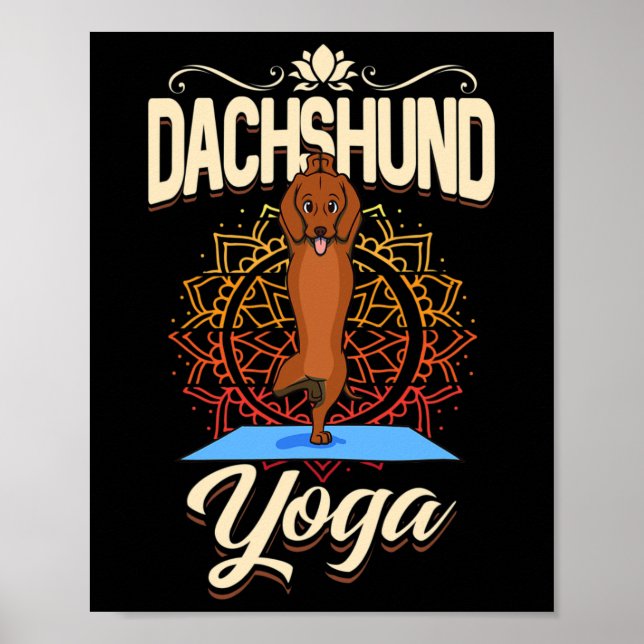 Póster Perro de Yoga Daschhund  (Frente)