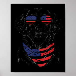 Póster Perro Del 4 De Julio Retriever Dorado Lindo Patrio