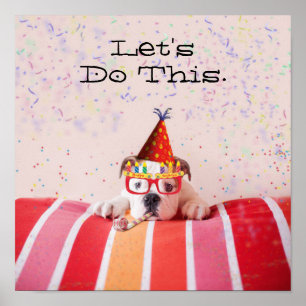 Póster Perro del cumpleaños