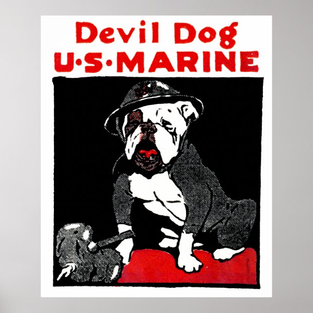 Póster Perro del diablo del Cuerpo de Marines de la Prime (Frente)
