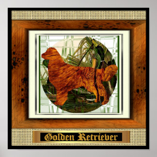 Póster Perro deportivo Golden Retriever