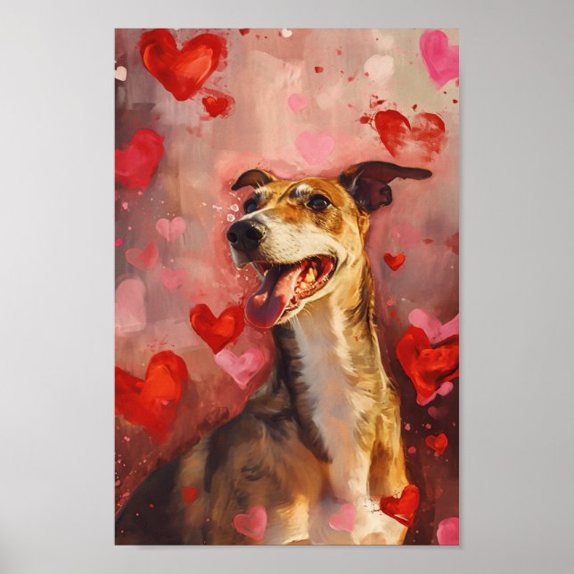 Póster Perro Día de San Valentín lindo (Frente)