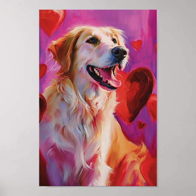 Póster Perro Día de San Valentín lindo (Frente)