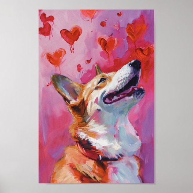 Póster Perro Día de San Valentín lindo (Frente)