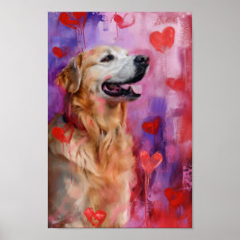 Póster Perro Día de San Valentín lindo