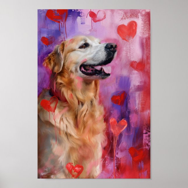 Póster Perro Día de San Valentín lindo (Frente)