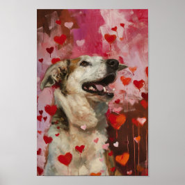 Póster Perro Día de San Valentín lindo