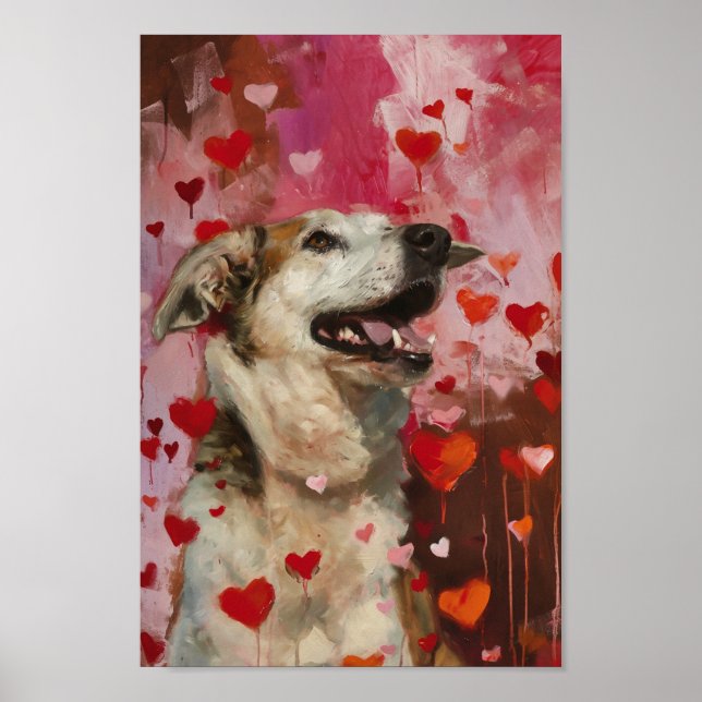 Póster Perro Día de San Valentín lindo (Frente)
