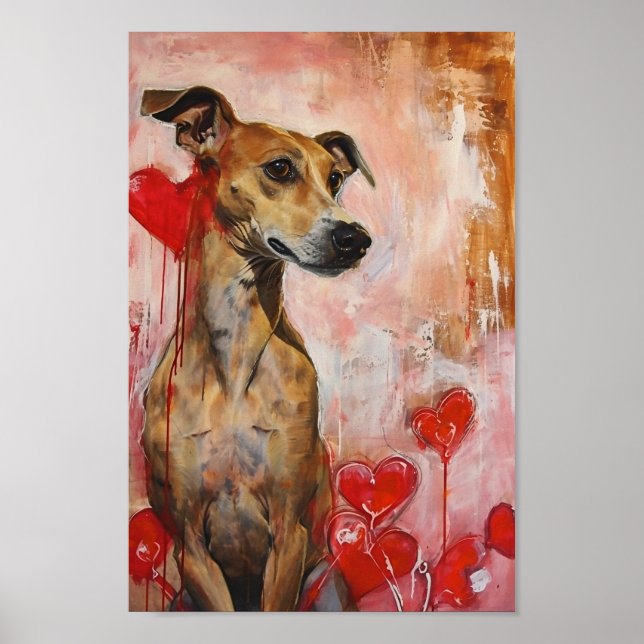 Póster Perro Día de San Valentín lindo (Frente)
